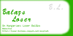 balazs loser business card